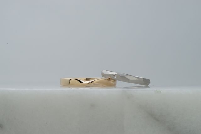 旦那がゴールドで、嫁がプラチナです^ ^難しい形もできます！