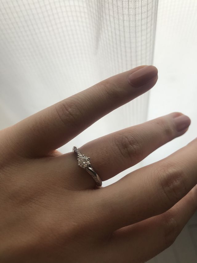 婚約した翌日の写真