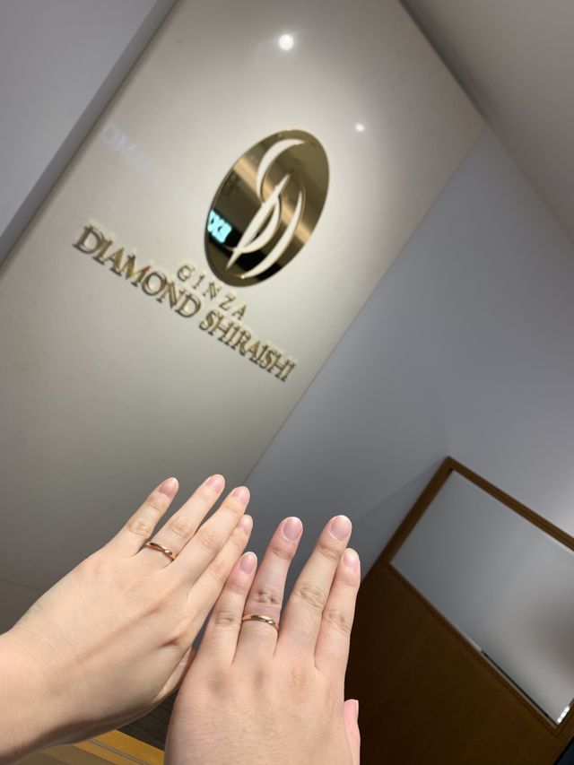 受け取って初めてつけた時の写真。気に入ってつけて帰りました！