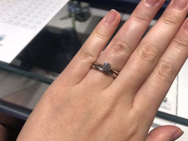 婚約指輪(セントグレア)と重ね付け