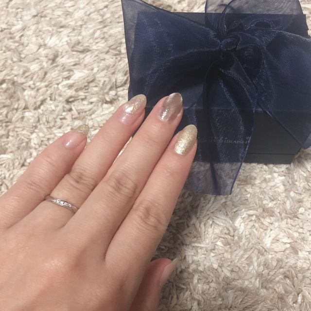 ぴったりサイズでダイヤも光るお気に入りのデザイン