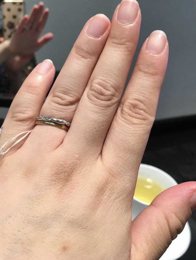 今つけているペアリングとの重ね付けをお勧めいただきました。