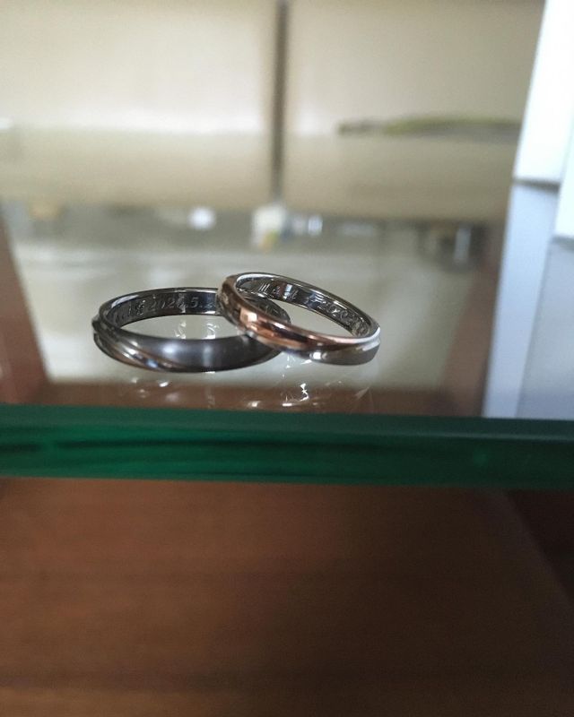 タンタルとピンクゴールド ・プラチナのコンビネーション