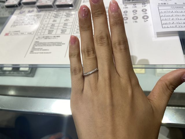 結婚指輪の試着をしました。