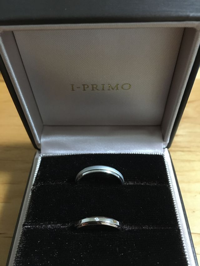 指輪受け取り時に自宅にて撮影