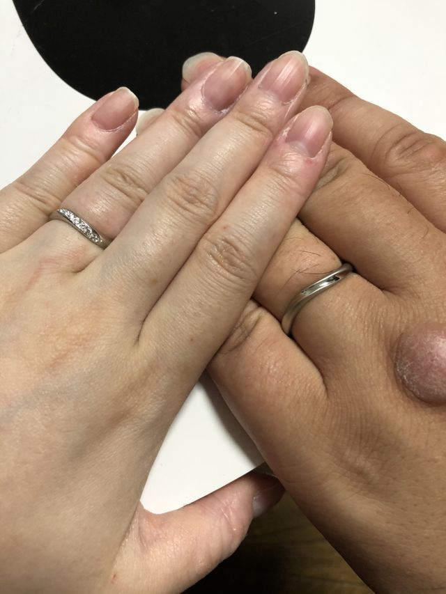 新婦指輪のダイヤがお気に入り