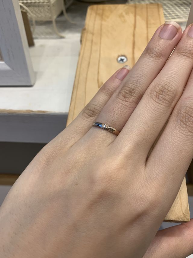 ピンクゴールドとプラチナのコンビネーションで作りました