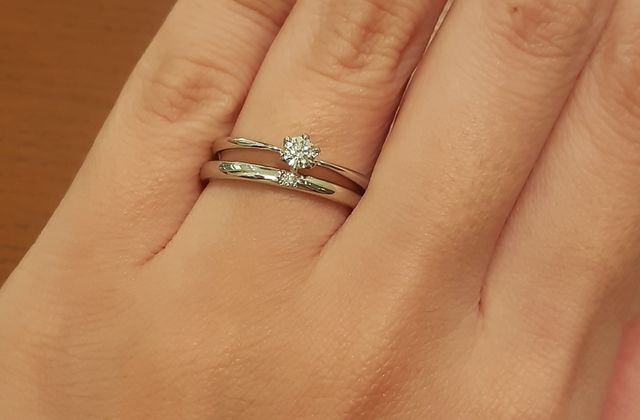 重ね付けした様子