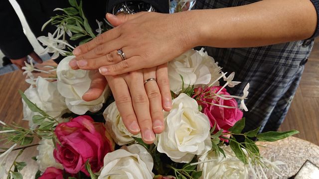 指輪完成後に撮影していただきました。