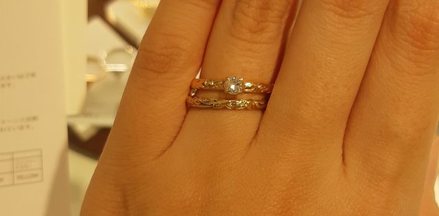 重ね付けした様子