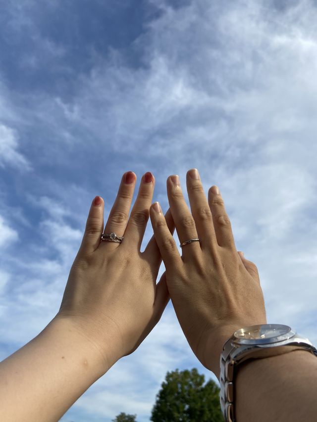 妻と2人で着用した写真です。