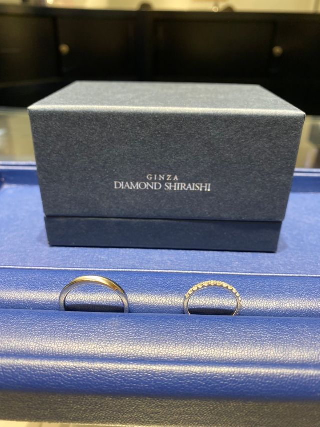 新婦、ハーフエタニティ
新郎、艶消し加工