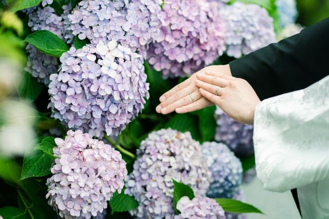 和装前撮りにて、結婚指輪