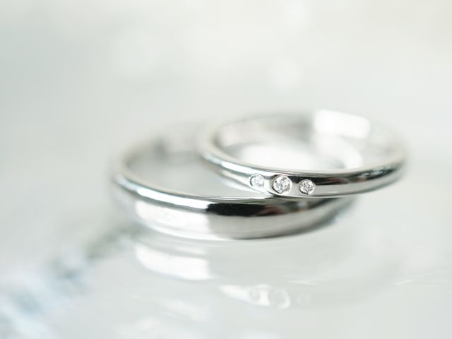 プラチナ900でお互いシンプルなデザインにしました。