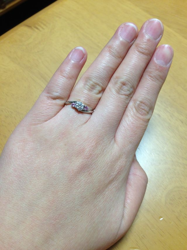 指にはめた感じです。