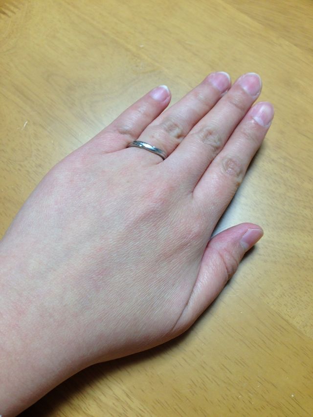 指にはめた感じです