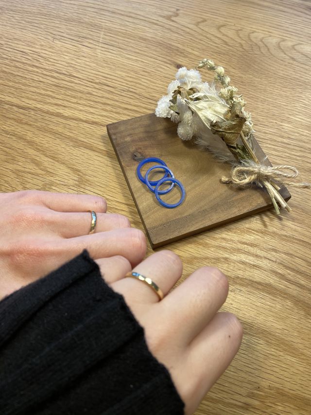 作成した婚約指輪と結婚指輪です。