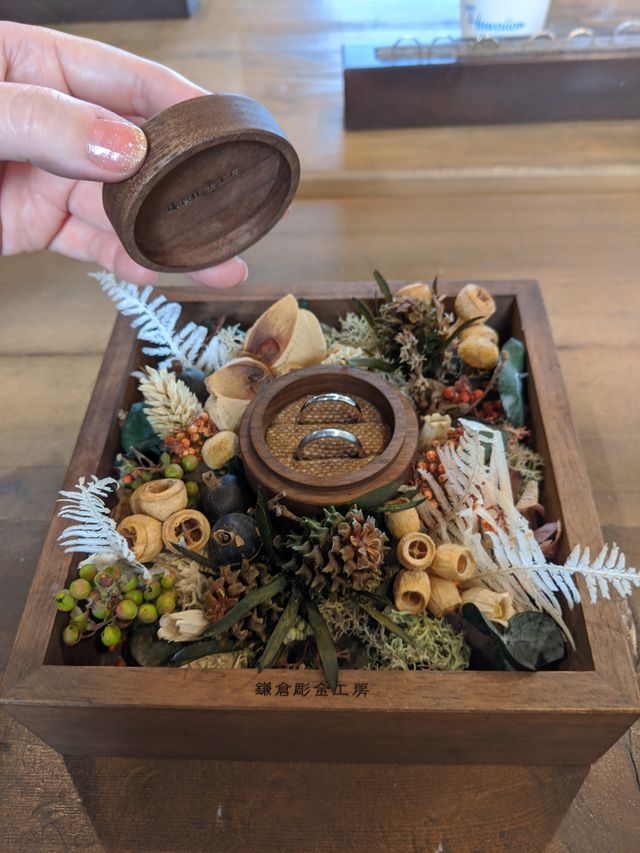 完成した二人の指輪