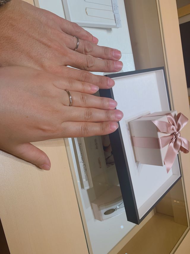 指輪の受け取り際に撮りました。