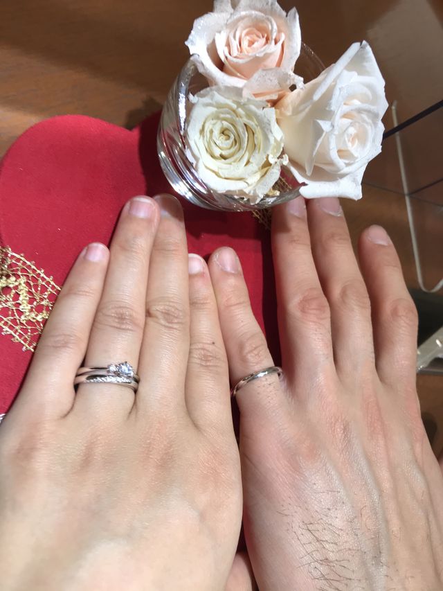 美しいデザインで綺麗に輝くダイヤモンドに心を奪われました❤️