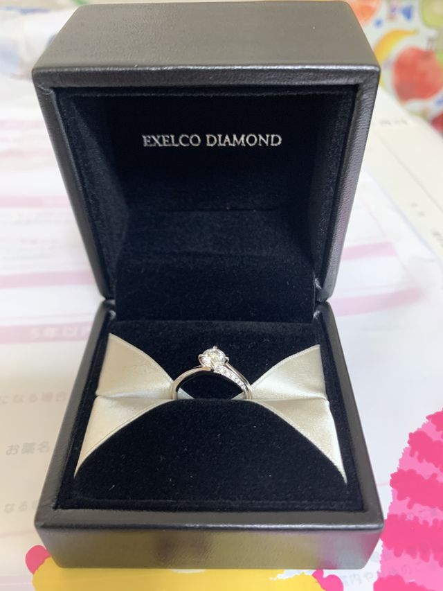 仕上がった婚約指輪です。