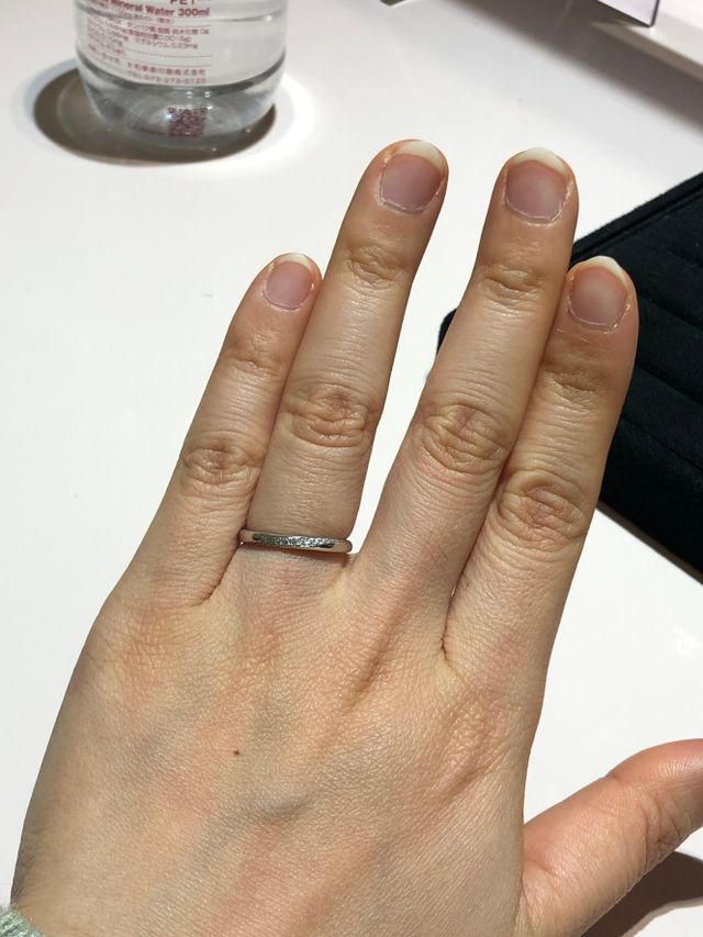 10号、プラチナ、ストレートタイプ、ダイヤ付き(埋め込み)