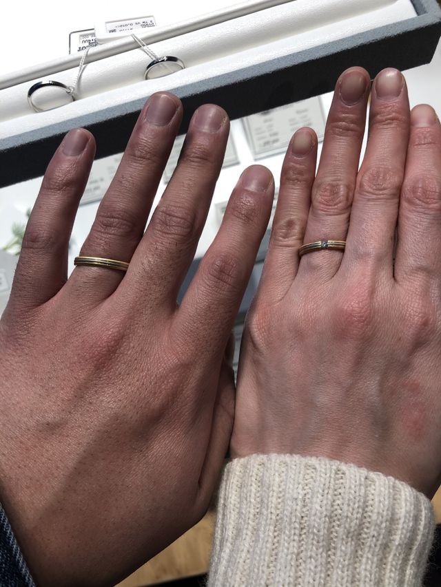 ゴールドとプラチナの合わさった指輪