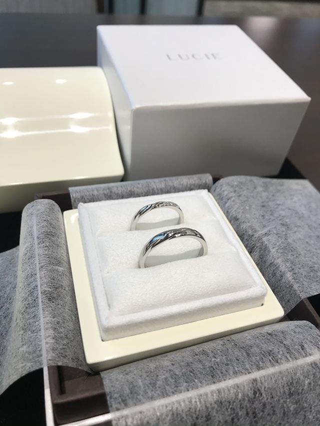 指輪の受け取りに行った時の写真