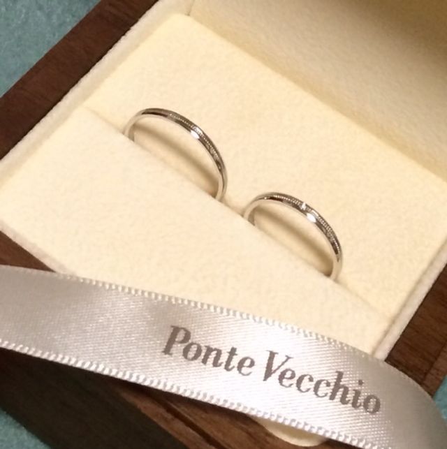 オーダーしていたリングが仕上がってきたときの記念の一枚