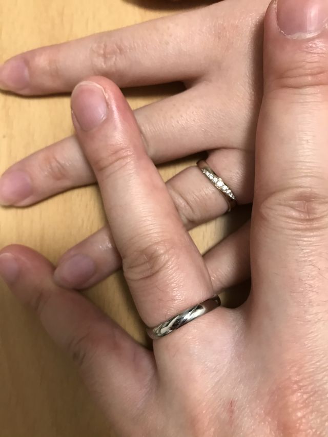 自分たちでデザインした結婚指輪です！