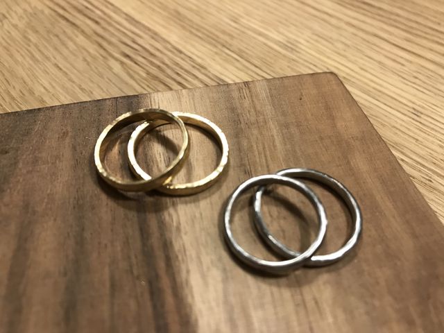 練習で作った指輪と本番で作った指輪