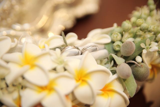 挙式でのリング交換前の結婚指輪