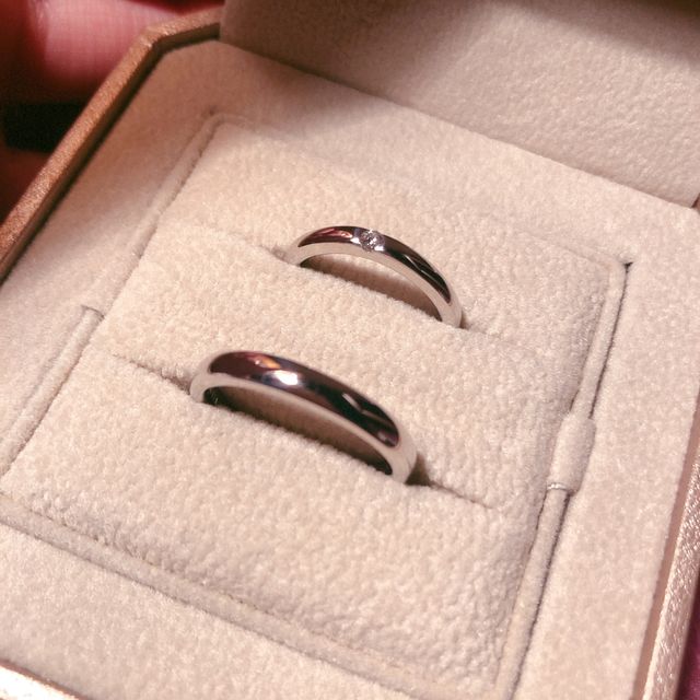 届いた時に撮った指輪の写真