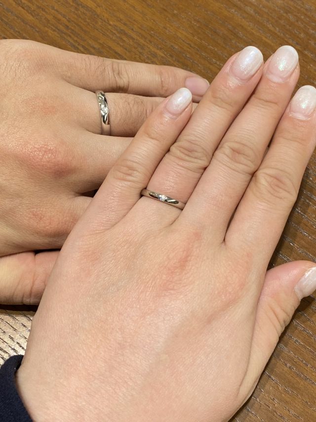 トレセンテのダイヤ1石プラチナストレートタイプの結婚指輪