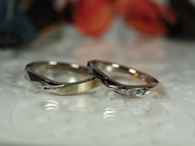 ブラックゴールド&←ライム(男性)とピンク(女性)→