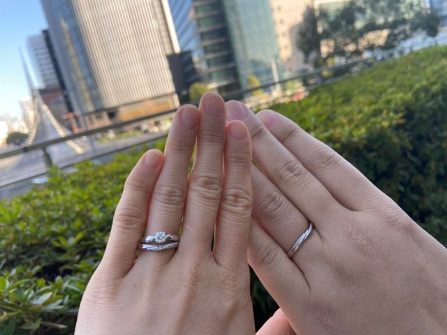 お互い、形は同じで、好きなデザインにしました！とても素敵です