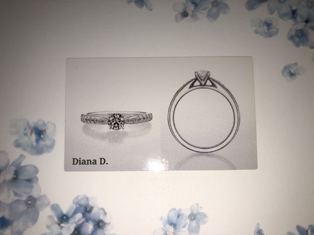 いただいたリングカードです。横から見ると立て爪になっています