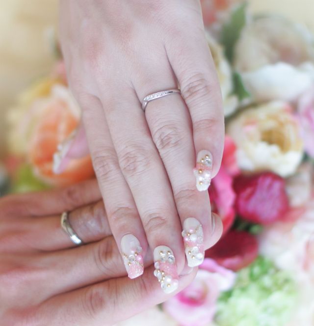 結婚指輪です。結婚式当日の写真です。