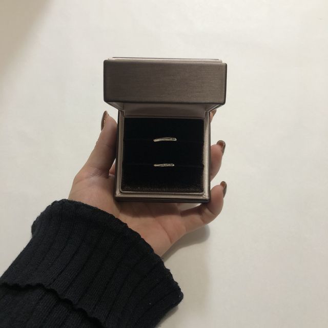 
可愛いボックスにリングが入ってる様子を撮ってみました