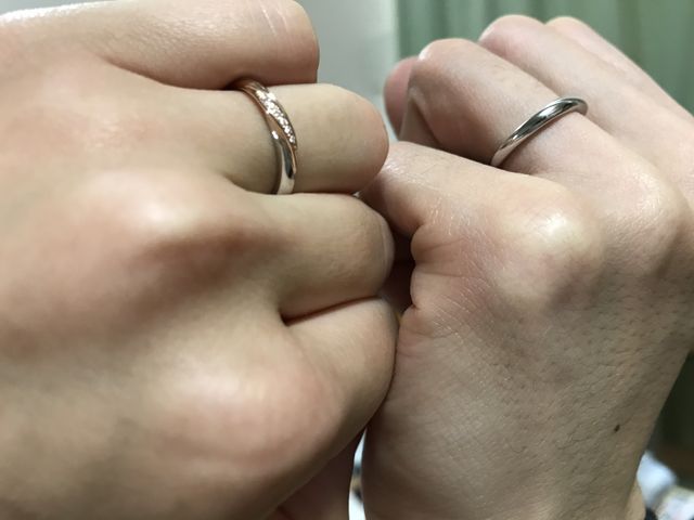 女性用はダイヤ男性用はマット加工