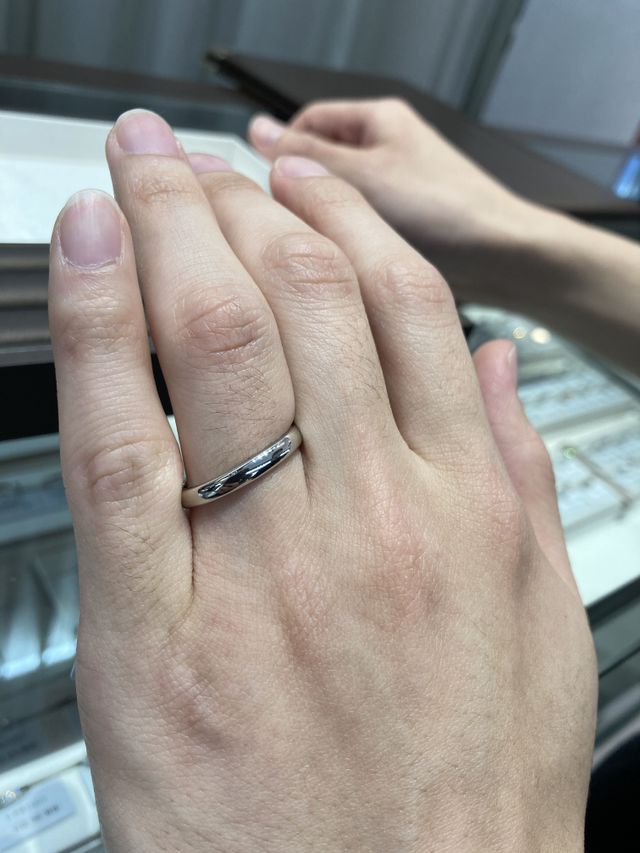 当方男の着用時の写真となります(一枚目)