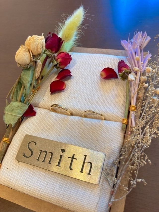 あっという間に出来上がり！お互いに叩き合ったオリジナル柄！