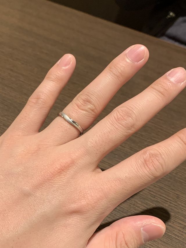 指輪を受け取った後のランチで撮影