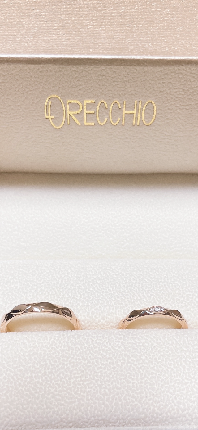 男性用13号　女性用6号
ピンクゴールドにしてもらいました。