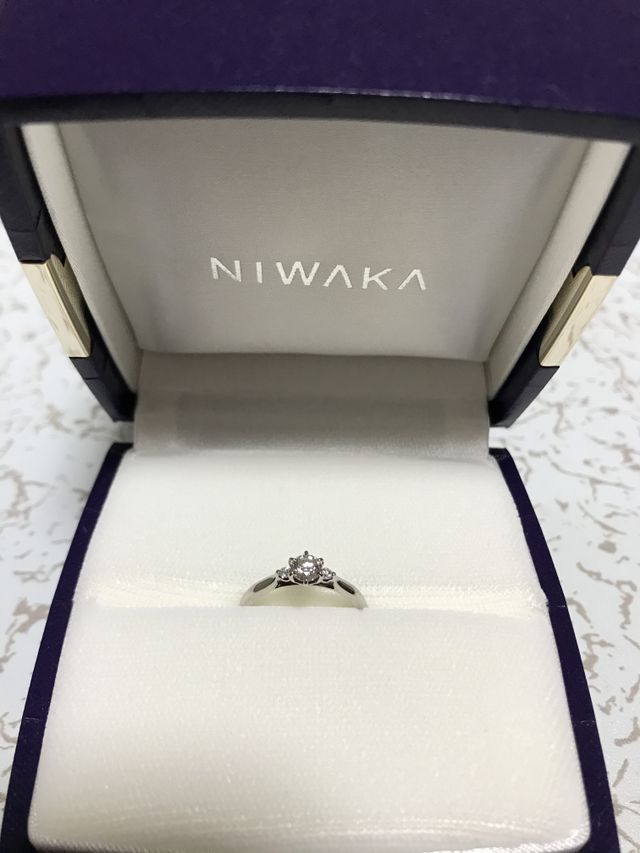 指輪を受け取った日の写真です。