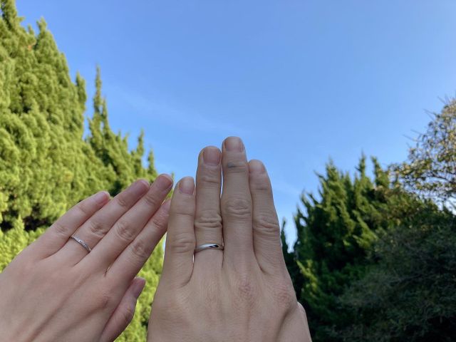 指輪着用時。お互いの好きな指輪を選びました。