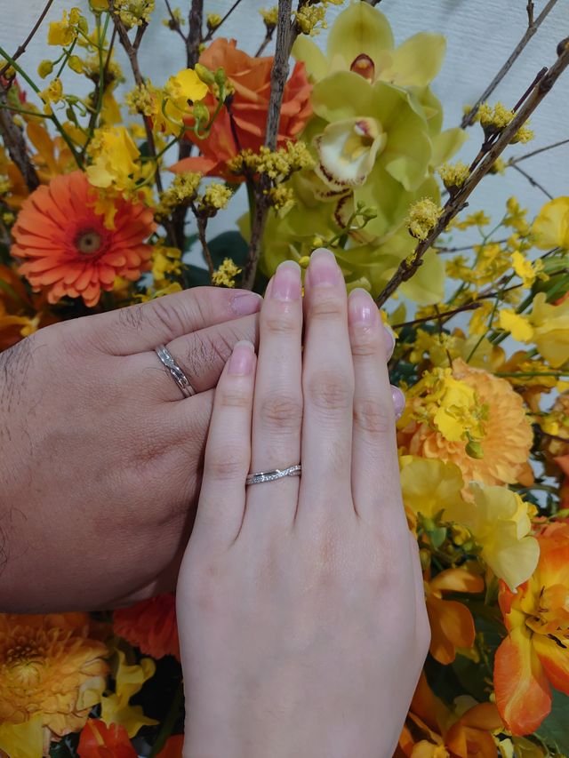 結婚指輪着用時の写真