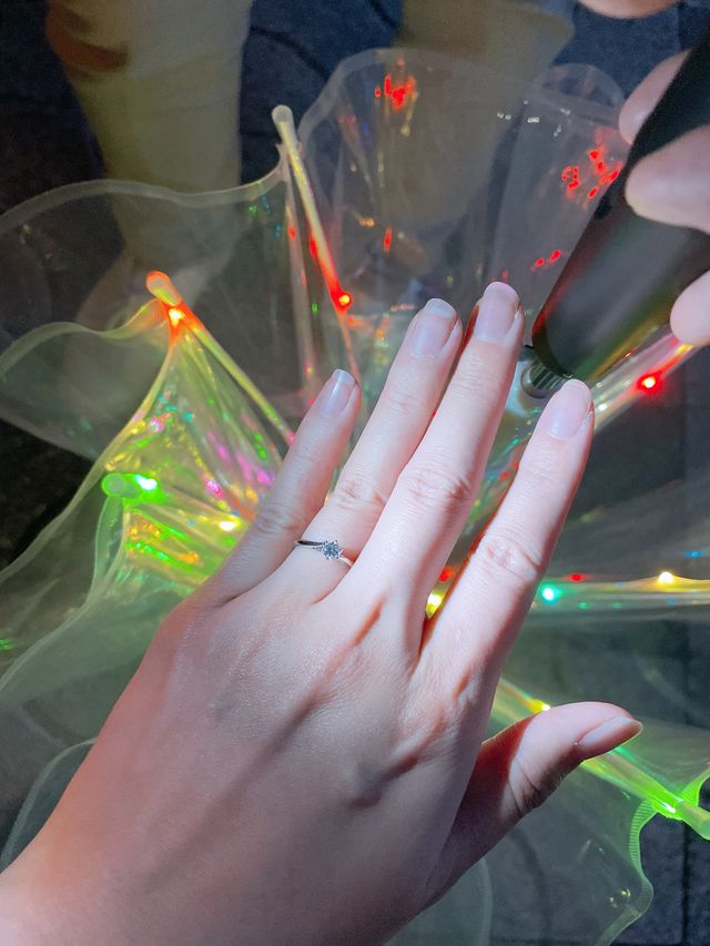 屋外でライトをつけての撮影