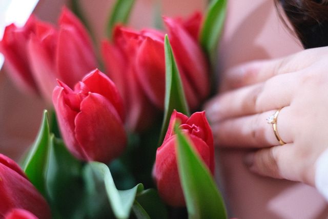 婚約指輪の着用時です