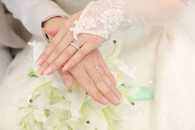 結婚式でプロに撮ってもらった写真です。